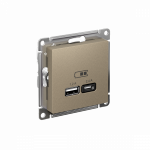 Розетка 2гн USB+USB typeА+ typeС с/у шампань механизм 5В/2,4А 2х5В/1,2А AtlasDesign Systeme Electric (1) Розетка 2гн USB+USB typeА+ typeС с/у шампань механизм 5В/2,4А 2х5В/1,2А AtlasDesign Systeme Electric (1)