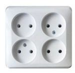 Розетка 4гн без З/К о/у белый 16А IP20 Этюд Systeme Electric  (1/7)