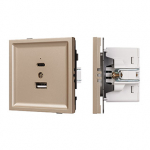 Механизм USB розетки SCT-TENDO-MUAC-PL-GD (5V, 3A, QC3) (Arlight, Песочный) Механизм USB розетки SCT-TENDO-MUAC-PL-GD (5V, 3A, QC3) (Arlight, Песочный)