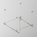 Technical Готовая конструкция квадратная двухуровневая на тросовых подвесах Hang без светильников и блока питания, платина