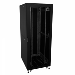 Шкаф напольный разобранный 19   IT-CQE-N 32U 600x1000мм, крыша с вырубкой, дверь перф. и перф., одинарные боковые панели, черный RAL9005