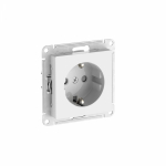 ATLASDESIGN РОЗЕТКА с заземлением со шторками, 16А, механизм, БЕЛЫЙ