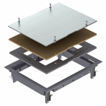 Лючок ревизионный ZES6-2 U (люк напольный съемный, полиамид, серый)