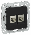 FLITE Роз 2я RJ45/RJ11 кат.6/3 STP РКТ6/3-2-1-ФлЧ чер. IEK