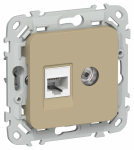 FLITE Роз. 2-я RJ45/TV кат.5Е UTP РКТВ5е-2-0-ФлХ хак. IEK