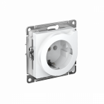 ATLASDESIGN РОЗЕТКА с заземлением со шторками с выталк., 16А, механизм, БЕЛЫЙ