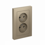 Розетка 2гн без З/К шторки с/у шампань в сборе 16А AtlasDesign Systeme Electric Розетка 2гн без З/К шторки с/у шампань в сборе 16А AtlasDesign Systeme Electric