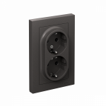 Розетка 2гн с З/К с/у базальт в сборе 16А AtlasDesign Systeme Electric (1/10)
