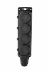 Розетка четырехместная переносная 2Р+РЕ 230V 16A каучук черная IP54 PLEXUP