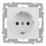 Розетка Intro Accent 6-202-01М 2P+E Schuko, 16А-250В, IP20, СУ, белый матовый