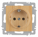 Розетка Intro Accent 6-202-11 2P+E Schuko, 16А-250В, IP20, СУ, cосна