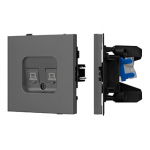 Механизм компьютерной розетки двойной SCT-TENDO-MPC2-SFPL-GR (RJ-45, CAT6) (Arlight, Матовый графитовый) Механизм компьютерной розетки двойной SCT-TENDO-MPC2-SFPL-GR (RJ-45, CAT6) (Arlight, Матовый графитовый)
