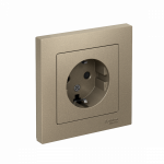 Розетка 1гн с З/К шторки с/у шампань в сборе 16А AtlasDesign Systeme Electric Розетка 1гн с З/К шторки с/у шампань в сборе 16А AtlasDesign Systeme Electric