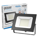 Прожектор светодиод 100Вт 6500К 9500Лм черный IP65 СДО Gauss Elementary (1/4)