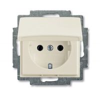 Розетка ABB Basic 55 1-мест. в сборе с корпусом с З/К скр. уст-ки16А 220-250В с крышкой IP44 белый