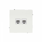 Компьютерная розетка RJ-45 без шторки, кат.5е двойная, KANT, белая магнолия
