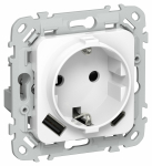 FLITE Роз.с з/к/ш 16А USB AC 20Вт б/к РСЮшс11-1-ФлБ бел. IEK