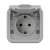 Розетка, одноместная, ОП, винтовые клеммы серый, Бронто EKF