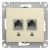 Розетка 2гн комп+комп RJ45+RJ45 с/у крем механизм кат.5е Glossa Systeme Electric  (1/10)