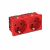Розетка с кодом (с блокировкой) двойная 2х2К+З, 45х90 мм, со шторками, 0°, 16А, 250В, красная