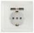 Розетка Intro Plano 1-410-06 с заземлением 2P+E Schuko со шторками, 16А-250В + 2хUSB 5В-2,1А, IP20, СУ, перламутр
