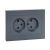 Механизм розетки двойной, 16А, без заземления, со шторками, с рамкой, графит Эпика EKF