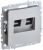 Розетка 2гн комп+ТФ RJ45+RJ11 с/у алюминий механизм кат.5е РК/Т12-БрА BRITE IEK (1/10/100)