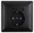 Розетка Intro Solo 4-410-05 с заземлением P+E Schuko со шторками, 16А-250В + 2хUSB, IP20, СУ, антрацит