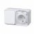 Блок 1кл + 1гн с З/К с крыш. шторки о/у белый IP54 AtlasDesign Profi54 Systeme Electric(1/6/48)