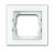 Рамка 1-пост. без перегородки цвет белый Белое стекло глянцевый, стекло горизонт. и вертик., IP20 Axcent ABB