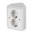 Розетка ABB Jussi 2-мест. в сборе с корпусом с З/К откр. уст-ки16А 220-250В IP21 белый