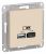 Розетка 2гн USB+USB typeА+ typeС с/у крем механизм  5В/2,4А 2х5В/1,2А AtlasDesign Systeme Electric (1)
