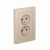 Розетка 2гн без З/К шторки с/у песочный в сборе 16А AtlasDesign Systeme Electric