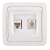 Розетка 2гн комп+ТФ RJ45+RJ11 с/у белый кат.5е Mimoza Makel