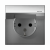 Розетка 1гн с З/К с крыш. шторки с/у алюминий механизм 16А IP44 ArtGallery Systeme Electric (1/10/20)