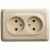 Розетка угловая 2гн без З/К о/у крем 16А IP20 Этюд Schneider Electric