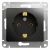 Розетка 1гн с З/К с/у антрацит механизм 16А Glossa Systeme Electric  (1/20/160)