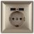 4-410-04 Intro Розетка P+E Schuko со шторками, 16А-250В + 2хUSB, СУ, Solo, шампань (10/100/2500)