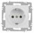 Розетка Intro Accent 6-202-01М 2P+E Schuko, 16А-250В, IP20, СУ, белый матовый