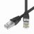 Патч-корд экранированный SLIM CAT6A S/FTP 4х2, 28 AWG, LSZH, чёрный, 1м