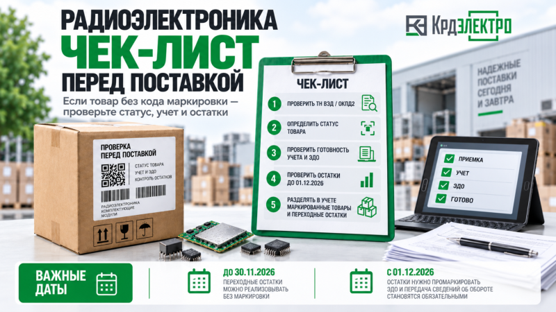 Радиоэлектроника без маркировки: что проверить перед поставкой Радиоэлектроника без маркировки: что проверить перед поставкой